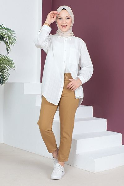 Tesettür Dünyası Mom-Jeanshose TSD230531 Hellbraun