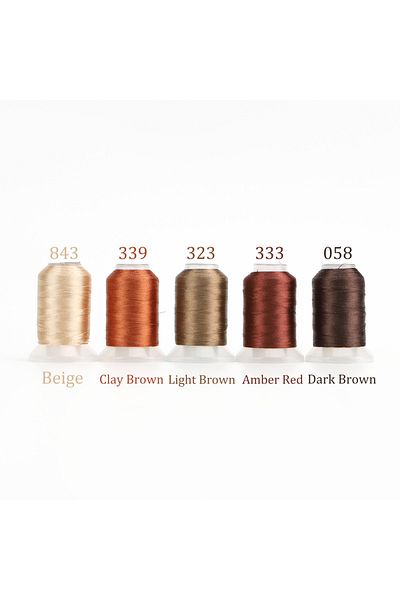 Choice 5 Brown Colors 4/5 Brother Colors Set Premium Polyester Embroidery Thread 500 Meters Each Spool For