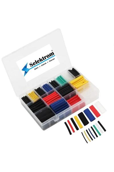 Selektrom 16 Farklı Ölçüde 6 Renk Isıyla Daralan Makaron Seti