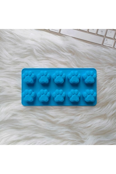 Choice قالب سيليكون على شكل كلب قطة جميل مكون من 10 تجاويف باللون الأزرق، قال...