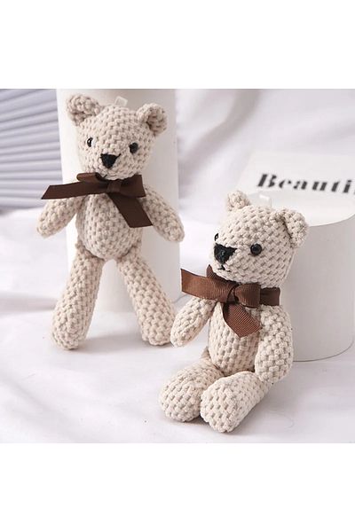 Choice 15-16cm White Kids Plush Animals Toys Cute Bear Stuffed Bags Key Pendant Dolls Gifts Birthday Weddin