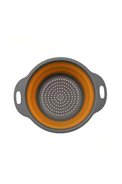 Choice Orange G870d 1/2pcs Folding Silicone Drain Basket Fruit Vegetable Washing Basket Foldable Strainer C