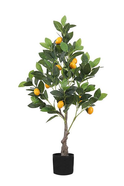 EqiEch Artificial Lemon Tree, 90cm Lifelike Lemon Tree with Realistic Leaves and Fruit