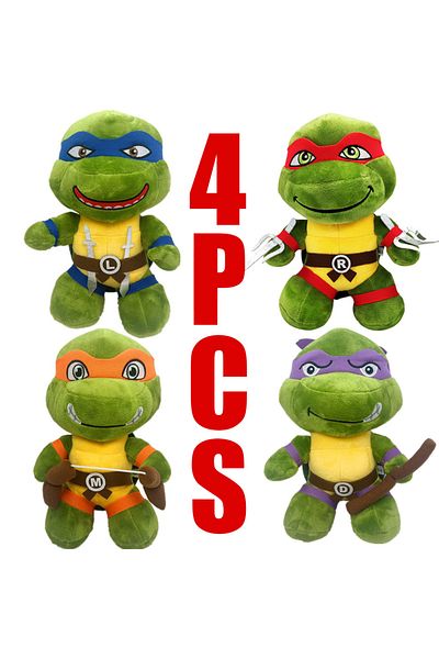 Choice 4pcs 25cm Ninja Turtles Plush Dolls Anime Game Tmnt Leo Raph Mike Don Stuffed Animals Decoration Orn