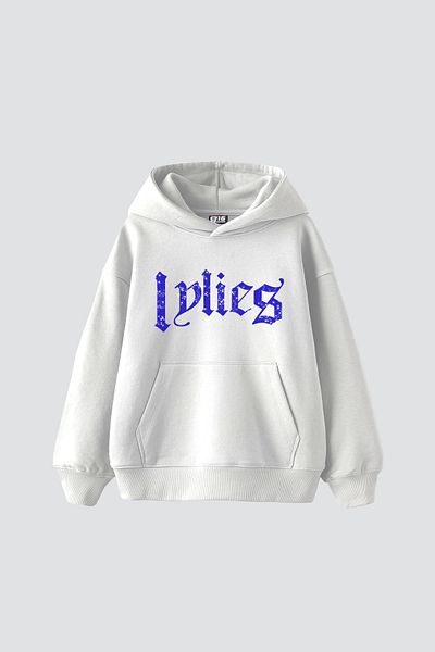 Sekizbiraltı Λευκό φούτερ με στάμπα Lylies Oversize Unisex