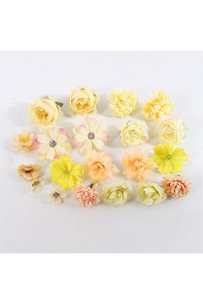 Choice 1 Bag Yellow 1bag Artificial Flower Head For Home Decor Wedding Flowers Wall Decoration Diy Hair Acc