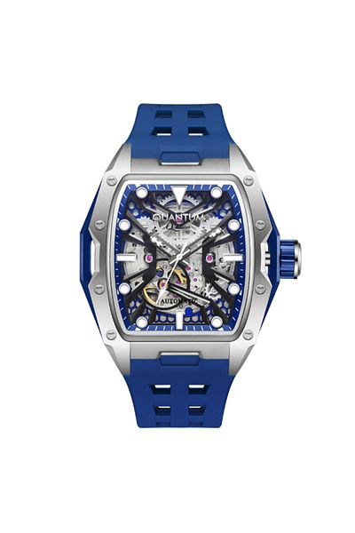 Quantum QMG1103.369 Men Automatic Display Watch & Silicone Strap Dark Blue