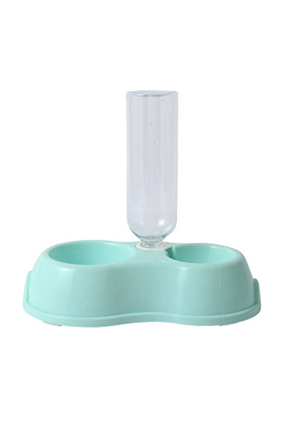 Choice Blue Pet Cat Bowl Automatic Feeder Water Dispenser Dog Cat Food Bowl with Drinking Raised Stand Doub