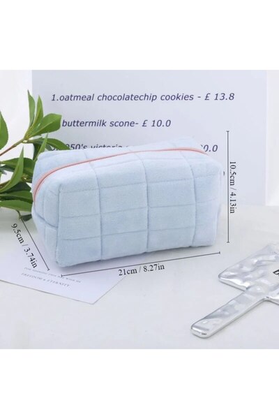 Choice 1pc blue 1pc Pink/White/Blue Pillow Design Cosmetic Bag Pencil Case Pe...