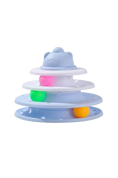 Choice blue Cat turntable Pet cat toy Three-layer ball cat Turntable Cat interactive educational track toy