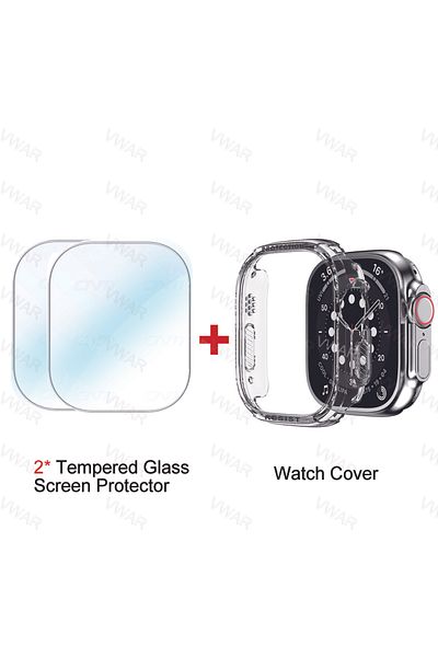 Choice for Ultra 49mm Watch Case and Film Tempered Glass for Apple Watch Ultra 49mm Screen Protector Anti-S