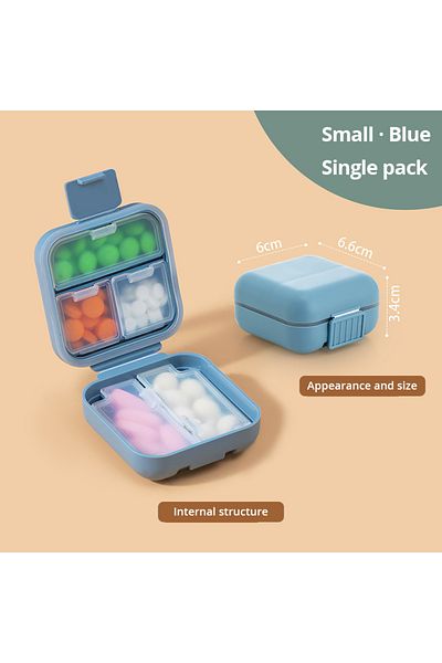 Choice 5 compartments 1pc Portable Sealed Pill Storage Box Compartment Portable Mini Pill Box Travel Pill C