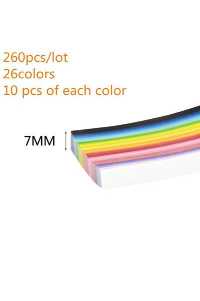 Choice 260pcs 7mm 260 Pcs Origami Handmade Children DIY Art Craft Mixed Color Scrapbooking Stripes Quilling