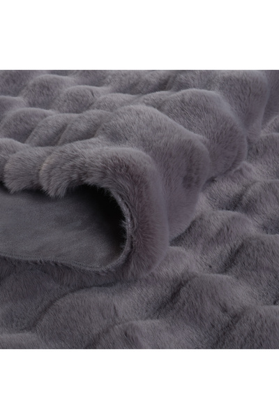 SERİA HALI Ponpon Bubble Antrasit Toscana Tavşan Tüyü Kürk Post Halı Ponpon Post Halı Toscana Post Halı