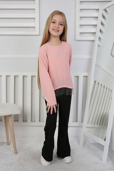 e-çocuk Chain Tasseled Bottom Top Girl's Suit