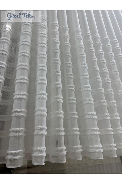 güzel teks. Skandinav Series Linen Floor Cotton Embroidered Curtain Ecru Tight Battery (1X3)