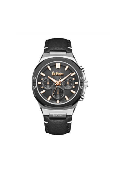 Lee Cooper LC07992.061 Men Multi Function Display Watch & Leather Strap Black