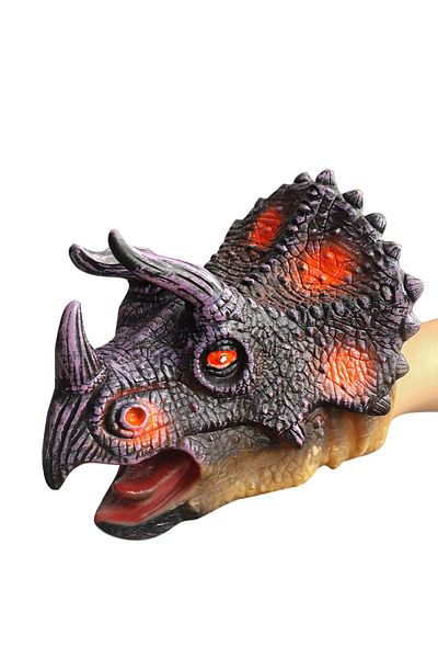 Choice Triceratops Hand Puppets Dinosaur head Model Toy T-Rex Dino Jurass Shark Tiger Park Dolls Dinosaur W