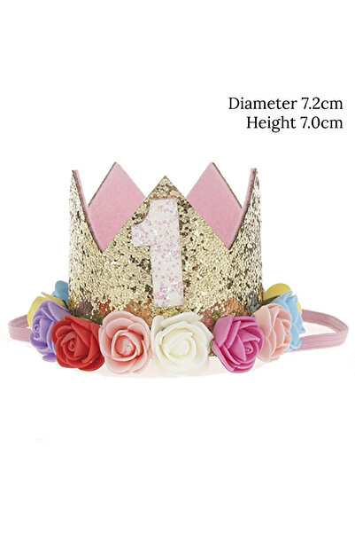 Choice نمط F زينة عيد ميلاد الطفلة 1 2 3 سنوات تاج قبعة وردية بيضاء تاج زهور ...