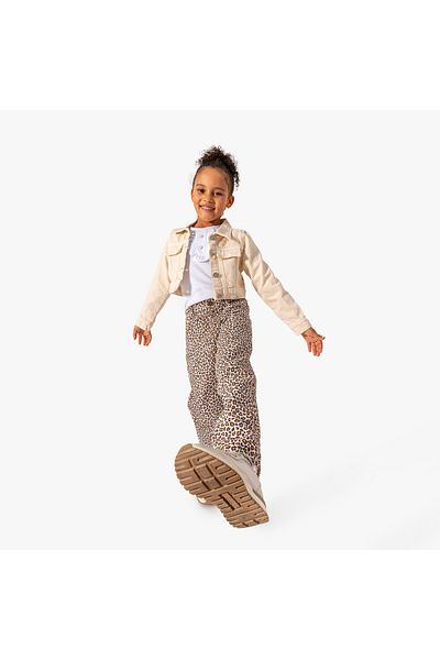 Overdo Girl's Brown Leopard Print Jeans
