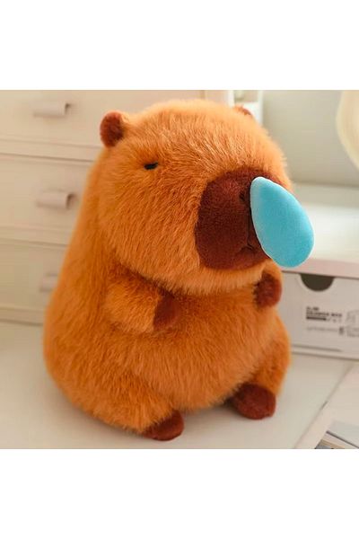 Choice 30cm Kawaii Capybara Plush Simulation Animals With Stretchable Nasal Mucus Cute Capibara Fluffty Sof