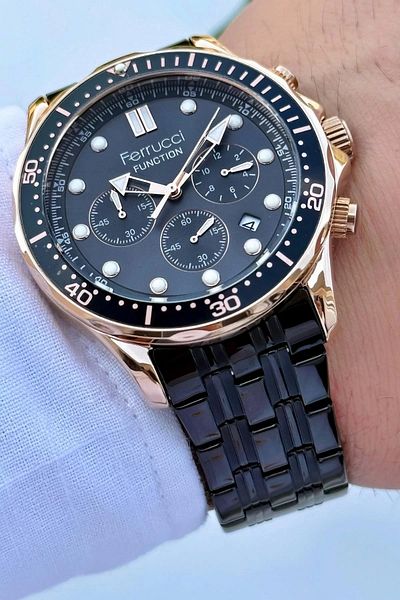 Ferrucci Function Men's Wristwatch Steel Strap Steel Case 3 Atm Water Resistance