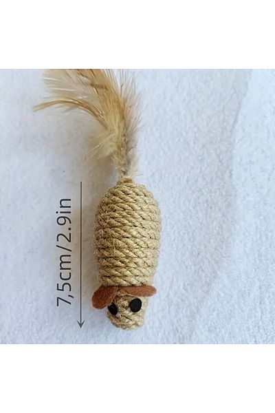 Choice 1PC 1/4pcs Sisal False Mouse Cat Toy Bite Resistance Stuffed Toy Interactive Cat Toy Simulation Mice