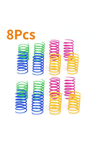 Choice 8pc Kitten Coil Spiral Springs Cat Toys Interactive  Gauge Cat Spring Toy Colorful Springs Cat Pet T