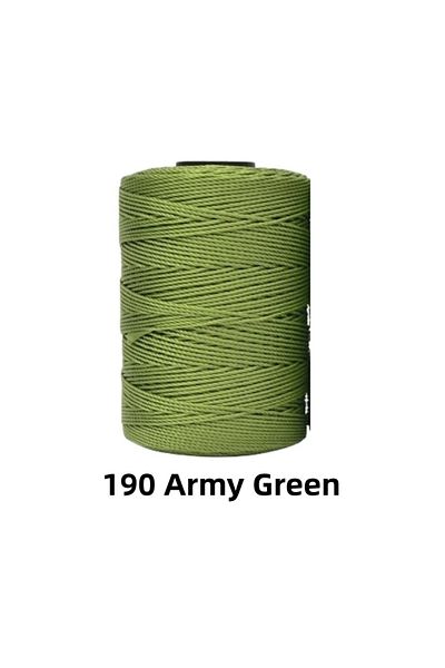 Choice 190 خيط كروشيه صيفي جديد باللون الأخضر العسكري، خيط حياكة يدوي، خيط فني من الحرير الجليدي، 1.5 مم، 200 متر، بولي بروبلين