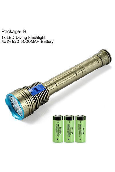 Choice LITHIUM ION White light Package B Scuba Flashlight Professional Underwater Diving IPX68 Waterproof T