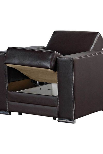 Homelux Future Armchair, 95X76X97 cm, Wenge Brown, Faux Leather Upholstery