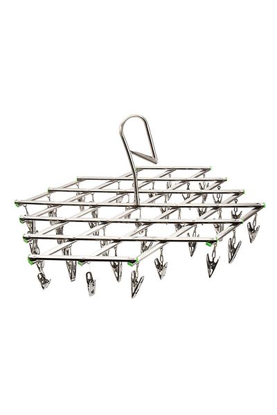 Choice 35 Cilps Folding Drying Rack with 35/20 Clips Stainless Steel Windproof Underwear Socks Clip Swivel