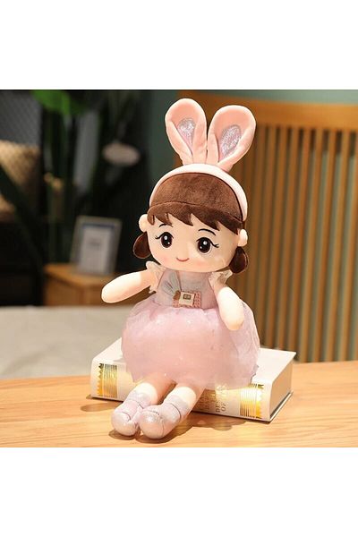 Choice purple 45cm 45cm Kawaii Plush Girl Dolls with Rabbit Ear Soft Stuffed Dolls Lovely Plush Toys Girl T