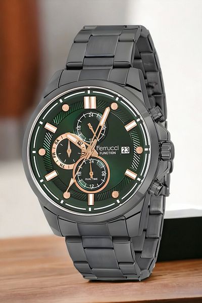 Ferrucci men's Smoke-green Wristwatch and Bracelet Set - Fcf.13853fm.05 Zmfer132