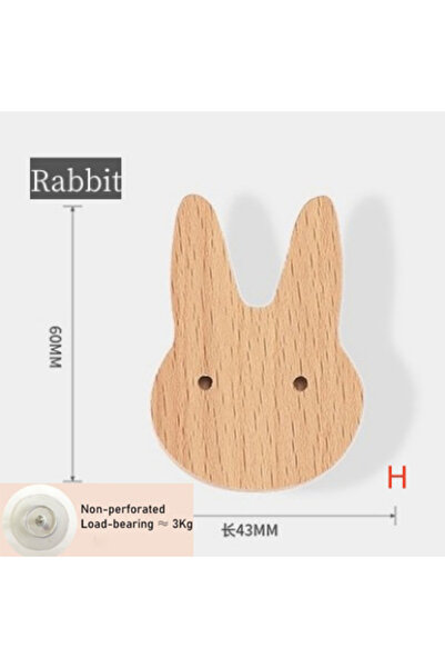 Choice خطافات خشبية على شكل أرنب لطيف على الحائط لغرفة الأطفال وخطاف حيوانات ...