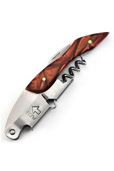 FLYMUYU Size2 Color Resin Handle Corkscrew Professional Wine Opener Portable Screw Corkscrew Multifunction B
