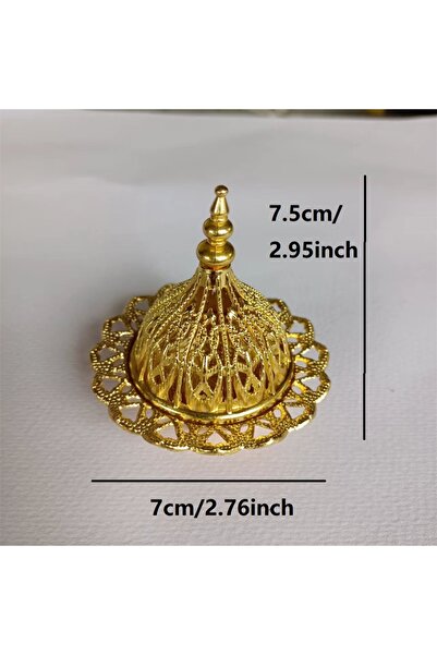 Choice حامل مبخرة بخور على شكل رأس قرع صغير من النحاس المجوف بتصميم عربي ذهبي