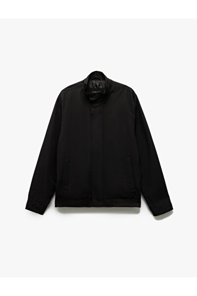 Koton Stand Collar Long Sleeve Pocket Detailed Zippered Seasonal Jacket