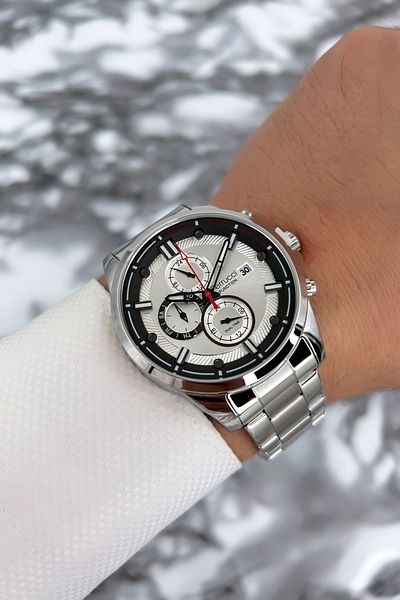 Ferrucci Men's Wristwatch Steel Strap Functions Active Silver-white Zmfer072