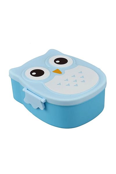 Choice 900ml 2 Blue Portable Owl Lunch Box Cartoon Microwave Food-Safe Plastic Food Picnic Container Box Fo