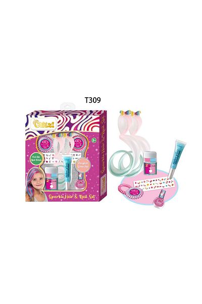 Tokidas by Glitz Sparkle Decorating Hair Set W/ Nail Playing set