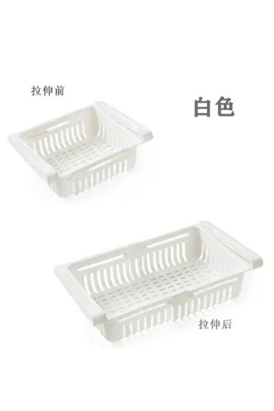 Choice سلة تخزين متعددة الوظائف باللون الأبيض، رف تخزين قابل للسحب لتقسيم الث...