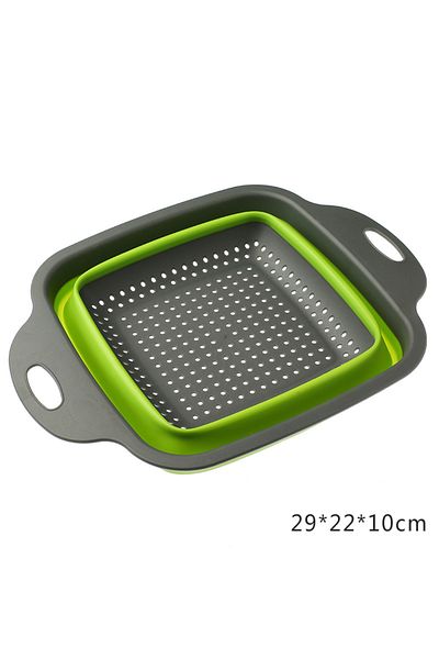 Choice Large Green 2022 Foldable Vegetable Washing Basket Vegetable Fruit Filter Portable Colander Collapsi