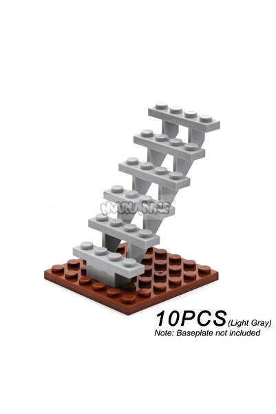 Choice4 سلم مارومين رمادي فاتح، 10 قطع، طوب M، 7x4x6، سلم منزل مستقيم مفتوح 3...