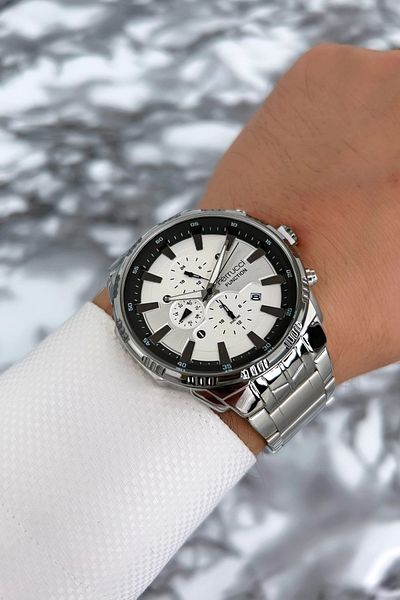 Ferrucci All Functions Active Men's Wristwatch Steel Strap Silver-white Zmfer075