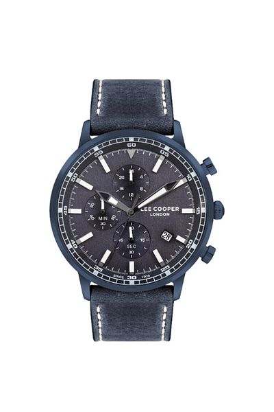 Lee Cooper LC07943.990 Men Multi Function Display Watch & Leather Strap Blue