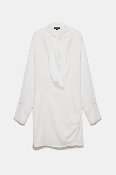 No Matter What Satin shirt dress