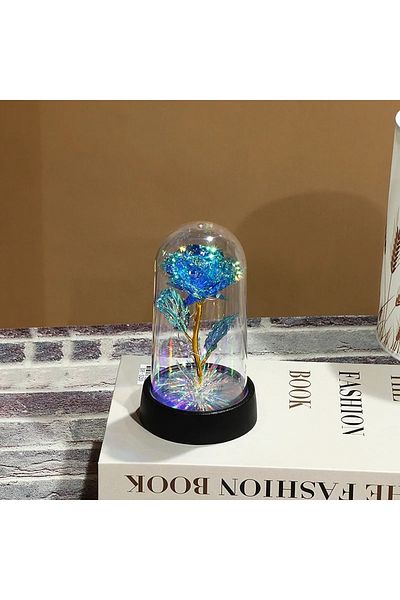 Choice 15cm Blue 15/20CM Rose Artificial Flowers LED Gift for Girlfriend Eternal Rose Light Foil Fake Flowe