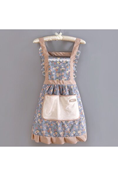 Choice Blue 1pc/2pcs/3pcs Lovely Canvas Apron Female Household Kitchen Cooking Antifouling Breathable Wear