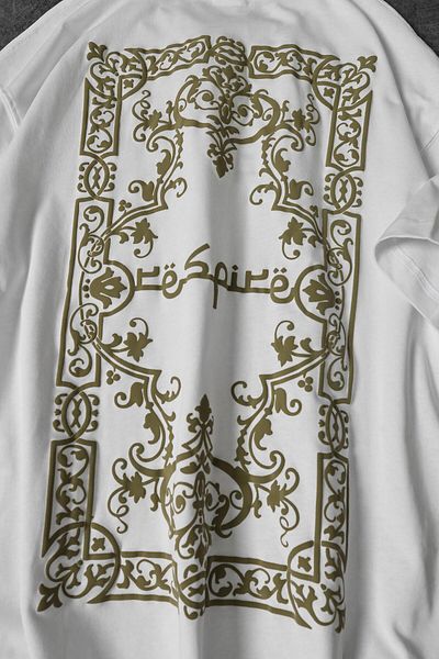 Slatra Ανδρικό μπλουζάκι Oversize με Λευκό Omaments Κεντημένο